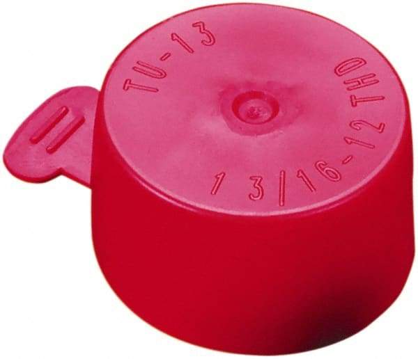Caplugs - 1.178" ID, Flexible, Tear-Tab Cap - 3/4" Long, Vinyl, Red - Eagle Tool & Supply