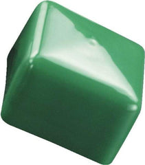 Caplugs - 7/16", Square Head Tube Cap - 0.557" OD, 1" Long, Vinyl, Green - Eagle Tool & Supply