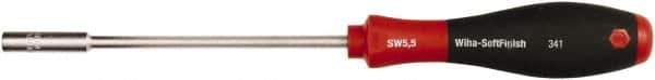 Wiha - 5.5mm Hollow Shaft Nutdriver - Cushion Grip Handle, 14.2" OAL - Eagle Tool & Supply