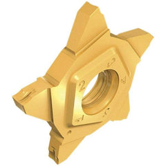 Iscar - 24N400PENTA Grade IC908, 4mm Cutting Width Carbide Grooving Insert - 6.2mm Max Depth of Cut, 0.4mm Corner Radius, TiAlN Finish - Eagle Tool & Supply