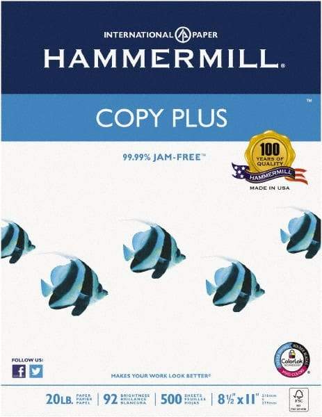 Hammermill - 8-1/2" x 11" White Copy Paper - Use with Laser Printers, Copiers, Fax Machines, Multifunction Machines - Eagle Tool & Supply