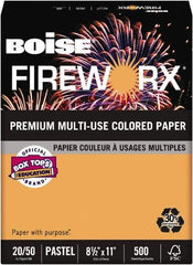 Boise - 8-1/2" x 11" Pumpkin Glow Colored Copy Paper - Use with Laser Printers, Copiers, Plain Paper Fax Machines, Multifunction Machines - Eagle Tool & Supply