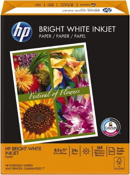 Hewlett-Packard - 8-1/2" x 11" White Colored Copy Paper - Use with Inkjet Printers - Eagle Tool & Supply
