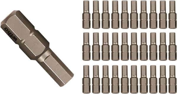 Wiha - 9/64" Hex Screwdriver Bit - 1/4" Drive, 25mm OAL - Eagle Tool & Supply