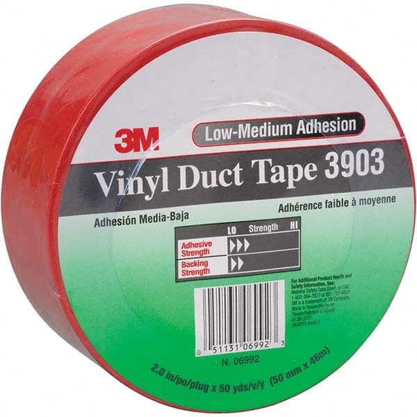 3M - 50 Yd x 49" x 6.5 mil Red Vinyl Duct Tape - Eagle Tool & Supply