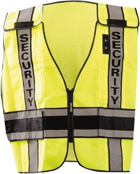 OccuNomix - Size XL High Visibility Yellow Mesh/Solid Public Safety Vest - 63" Chest, ANSI 107-2015, Hook & Loop Closure, 2 Pockets, Polyester - Eagle Tool & Supply
