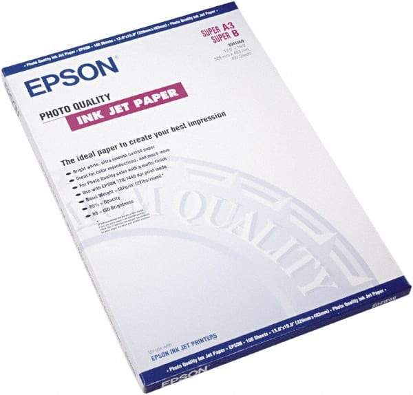 Epson - 13" x 19" Bright White Photo Paper - Use with Inkjet Printers - Eagle Tool & Supply