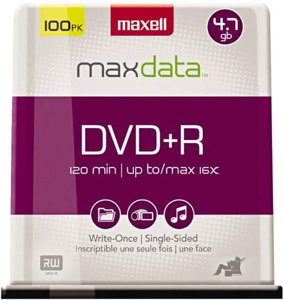 Maxell - Silver DVD+R Disc - Use with CD, DVD Drives - Eagle Tool & Supply