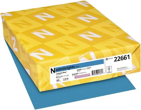 Neenah Paper - 8-1/2" x 11" Celestial Blue Colored Copy Paper - Use with Laser Printers, Inkjet Printers, Copiers - Eagle Tool & Supply