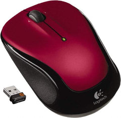 Logitech - Red Wireless Mouse - Use with Chrome OS, Linux 2.6 & Later, Mac OS X 10.5 & Later, Windows Vista, 7, 8 - Eagle Tool & Supply