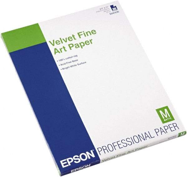 Epson - 8-1/2" x 11" White Photo Paper - Use with Inkjet Printers - Eagle Tool & Supply