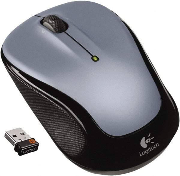 Logitech - Silver Wireless Mouse - Use with Chrome OS, Linux 2.6 & Later, Mac OS X 10.5 & Later, Windows Vista, 7, 8 - Eagle Tool & Supply