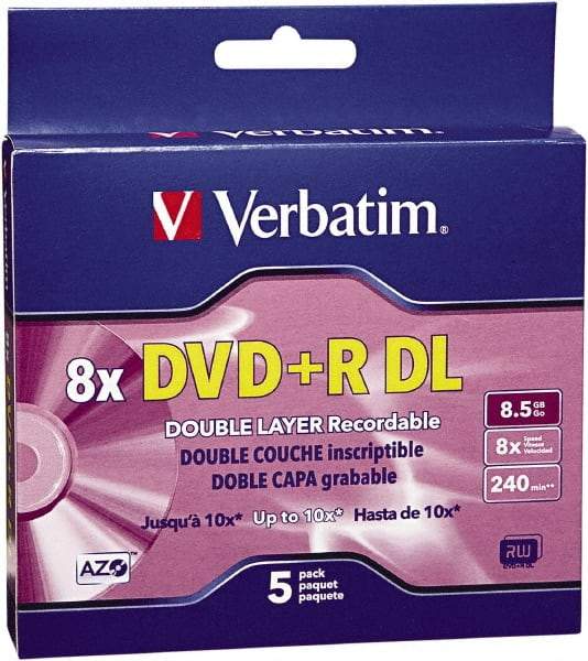 Verbatim - Silver DVD+R Disc - Use with CD, DVD Drives - Eagle Tool & Supply