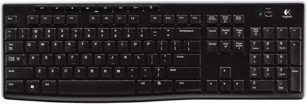 Logitech - Black Wireless Keyboard - Use with Mac OS X, Windows XP, Vista 7, 8 - Eagle Tool & Supply