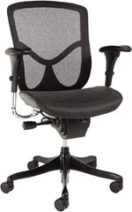 ALERA - 42-3/8" High Ergonomic Multifunction Chair - 28" Wide x 29-1/8" Deep, Breathable-A-Grade Black Mesh Seat, Black - Eagle Tool & Supply