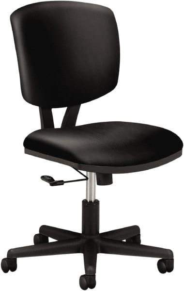 Hon - 40" High Task Chair - 25" Wide x 25-3/4" Deep, Leather Seat, Black - Eagle Tool & Supply