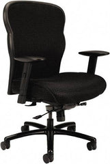 Basyx - 42-7/8" High Big & Tall Mesh Chair - 28 5/8" Wide x 25-5/8" Deep, Fabric Mesh Seat, Black - Eagle Tool & Supply