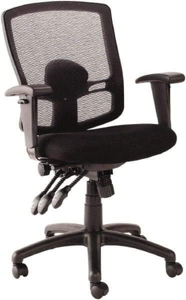 ALERA - 41-3/4" High Mid Back Chair - 30-3/4" Wide x 24-3/4" Deep, Mesh Seat, Black - Eagle Tool & Supply