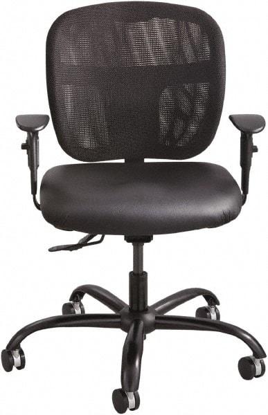 Safco - 37" High Task Chair - 26" Wide x 26" Deep, Vinyl Seat, Black - Eagle Tool & Supply