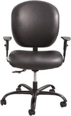 Safco - 38" High Task Chair - 26" Wide x 26" Deep, Vinyl Seat, Black - Eagle Tool & Supply