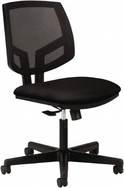 Hon - 38-3/4" High Task Chair - 24" Wide x 25" Deep, 100% Polyester Seat, Black - Eagle Tool & Supply