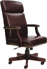 ALERA - 48-3/4" High High Back Chair - 26" Wide x 29" Deep, Vinyl Seat, Burgundy - Eagle Tool & Supply