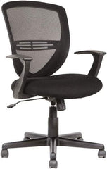 OIF - 39" High Mid Back Chair - 26-1/8" Wide x 26-3/8" Deep, Fabric Mesh Seat, Black - Eagle Tool & Supply