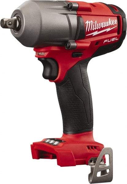 Milwaukee Tool - 1/2" Drive 18 Volt Pistol Grip Cordless Impact Wrench & Ratchet - 0 to 2,400 RPM, 0 to 3,000 BPM, 450 Ft/Lb Torque, Lithium-Ion Batteries Not Included - Eagle Tool & Supply