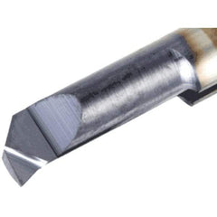 Iscar - 2mm Min Bore Diam, 0.1mm Max Bore Depth, 4mm Shank Diam, Chamfering & Corner Radius Boring Bar - 0.002" Corner Radius, Right Hand Cut, Solid Carbide, TiAlN Finish - Exact Industrial Supply