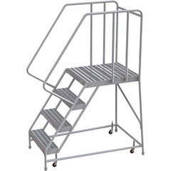 TRI-ARC - Rolling & Wall Mounted Ladders & Platforms Type: Rolling Warehouse Ladder Style: Rolling Safety Ladder - Eagle Tool & Supply
