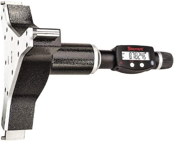 Starrett - 8" to 9", IP67, Carbide Face Electronic Inside Micrometer - 0.00005" Resolution, 0.0003" Accuracy, 4-5/8" Gage Depth - Eagle Tool & Supply