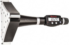 Starrett - 6" to 7", IP67, Carbide Face Electronic Inside Micrometer - 0.00005" Resolution, 0.0003" Accuracy, 4-1/2" Gage Depth - Eagle Tool & Supply