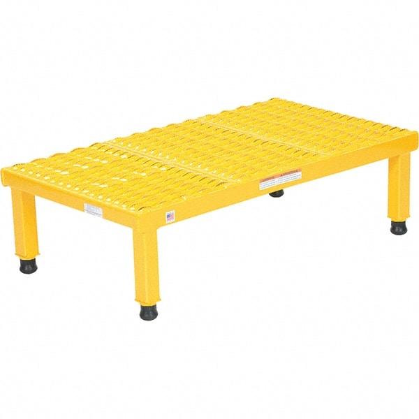 Vestil - 9" High x 19" Wide x 36" Deep, Yellow Step Stand - Steel, 500 Lb Capacity - Eagle Tool & Supply