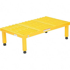 Vestil - 9" High x 19" Wide x 36" Deep, Yellow Step Stand - Steel, 500 Lb Capacity - Eagle Tool & Supply