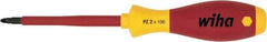 Wiha - #2 Point, 100mm Blade Length Posidrive Screwdriver - 218mm OAL - Eagle Tool & Supply