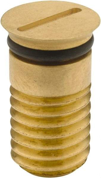 Jergens - 1 Piece M12x1.75 Vise Chip Plug - Brass, 23" Long, 14.5mm Wide - Eagle Tool & Supply