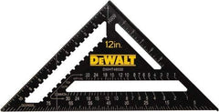DeWALT - 12" Blade Length x 12" Base Length, Aluminum Rafter Square - 1/8" Graduation, 10.1" Base Width - Eagle Tool & Supply