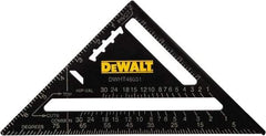 DeWALT - 7" Blade Length x 7" Base Length, Aluminum Rafter Square - 1/8" Graduation, 1" Base Width - Eagle Tool & Supply