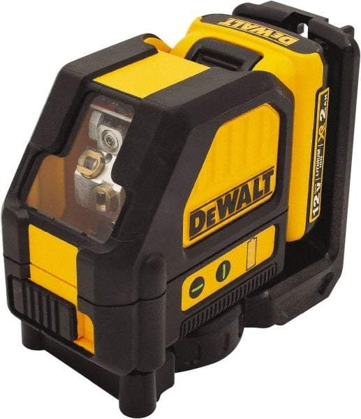 DeWALT - 2 Beam 165' Max Range Self Leveling Cross Line Laser - Green Beam, 1/8" at 30' Accuracy, 17-3/4" Long x 13" Wide x 6-1/8" High, Battery Included - Eagle Tool & Supply