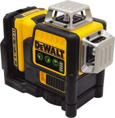 DeWALT - 3 Beam 165' Max Range Self Leveling Line Laser - Green Beam, 1/8" at 30' Accuracy, 17-3/4" Long x 13" Wide x 6-1/8" High, Battery Included - Eagle Tool & Supply