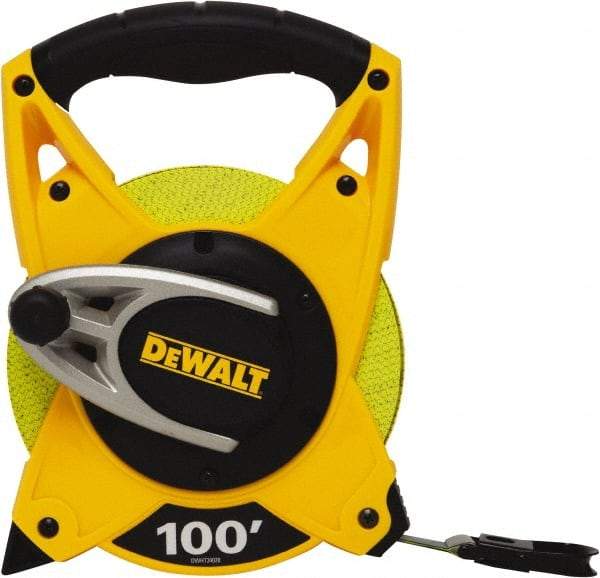 DeWALT - 100' x 3/4" Tape Measure - 1/8" Graduation, Inch Graduation Style - Eagle Tool & Supply