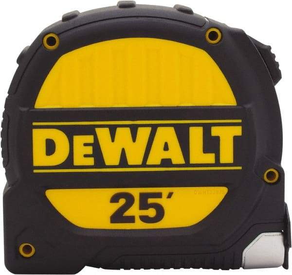 DeWALT - 25' x 1-1/4" Tape Measure - 1/16" Graduation, Inch Graduation Style - Eagle Tool & Supply