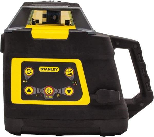 Stanley - 2,000' Measuring Range, 1/16" at 100' Accuracy, Self-Leveling Rotary Laser - ±5° Self Leveling Range, 600 RPM, 1 Beam, NiCad Battery Included - Eagle Tool & Supply