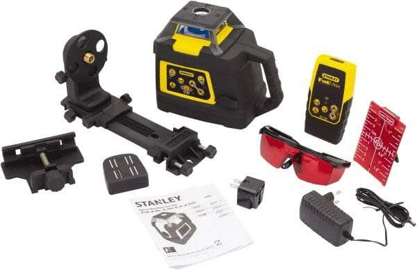 Stanley - 2,000' Measuring Range, 1/16" at 100' Accuracy, Self-Leveling Rotary Laser - ±5° Self Leveling Range, 150, 300 & 600 RPM, 1 Beam, NiCad Battery Included - Eagle Tool & Supply