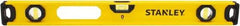 Stanley - Magnetic 24" Long 3 Vial I-Beam Level - Aluminum, Yellow, 1 Level & 2 Plumb Vials - Eagle Tool & Supply