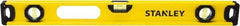 Stanley - 24" Long 3 Vial I-Beam Level - Aluminum, Yellow, 1 Level & 2 Plumb Vials - Eagle Tool & Supply