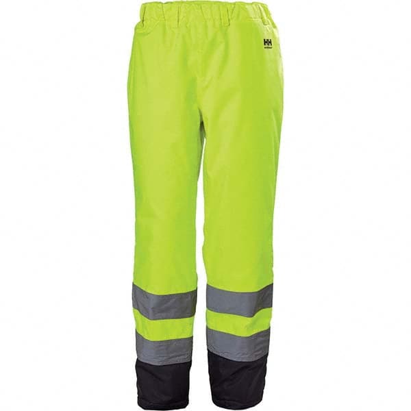 Helly Hansen - Size S Hi-Vis Yellow & Charcoal Rain & Wind Resistant & Waterproof & High Visibility Rain Pants - Eagle Tool & Supply