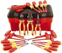 Wiha - 22 Piece Insulated Pliers, Slim Screwdrivers, Nut Driver & T-Handle Hand Tool Set - Comes in Box - Eagle Tool & Supply