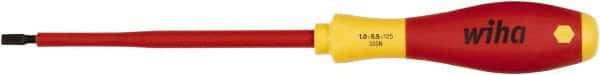 Wiha - 5.5mm Blade Width, Standard Slotted Screwdriver - 125mm Blade Length, Solid/Hex Shank - Eagle Tool & Supply