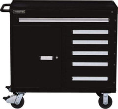 Proto - 6 Drawer Steel Tool Roller Cabinet - 45" Wide x 42-1/2" High x 21-3/8" Deep, Ball Bearing Drawer Slides, Black - Eagle Tool & Supply